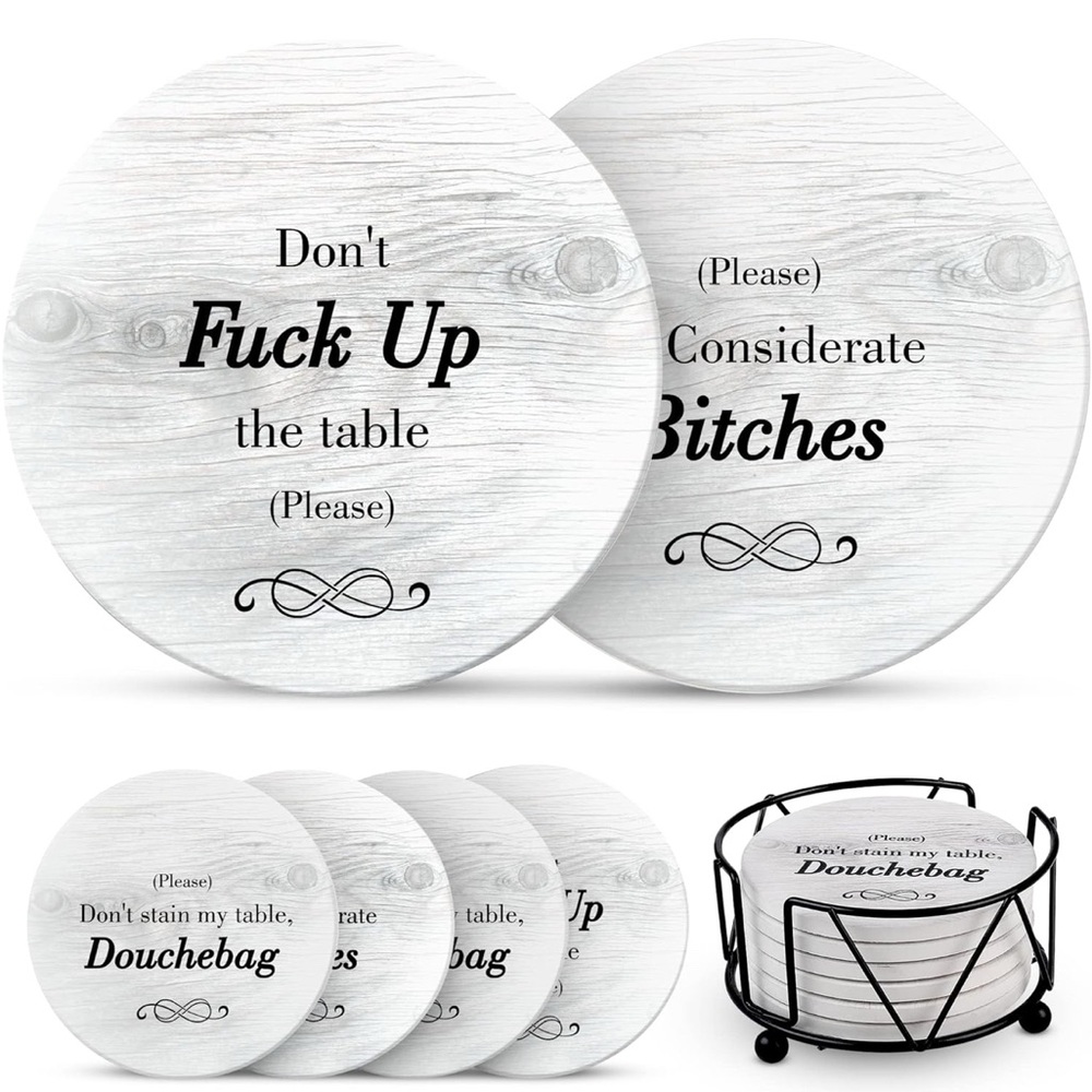 Vulgar Coasters (Set of 6, includes holder)